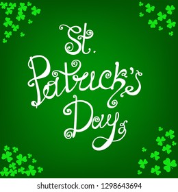 St. Patrick's day, lettering vector