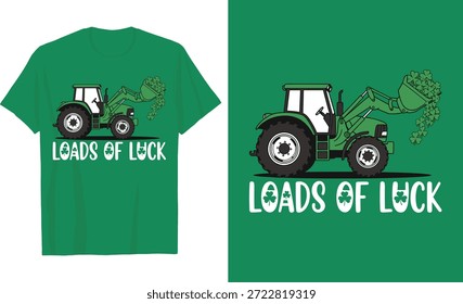 Día de San Patricio Cargas de suerte Tractor Diseño de camiseta