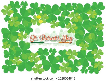 St. Patrick's day, Lucky day.Green Lucky leaves isolate on White background. 
