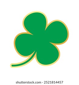 Día de San Patricio. Trébol de cuatro hojas afortunado, icono de Vector de trébol de cuatro hojas verde. Concepto de suerte y felicidad. Shamrock - icono de trébol verde de cuatro hojas. Buena suerte tema elemento de diseño.