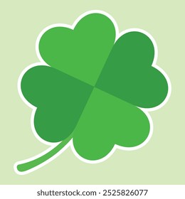 Día de San Patricio. Trébol de cuatro hojas afortunado, icono de Vector de trébol de cuatro hojas verde. Concepto de suerte y felicidad. Shamrock - icono de trébol verde de cuatro hojas. Buena suerte tema elemento de diseño.