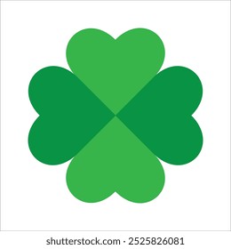 Día de San Patricio. Trébol de cuatro hojas afortunado, icono de Vector de trébol de cuatro hojas verde. Concepto de suerte y felicidad. Shamrock - icono de trébol verde de cuatro hojas. Buena suerte tema elemento de diseño.