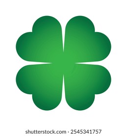 Día de San Patricio. Trébol de cuatro hojas afortunado, icono de Vector de trébol de cuatro hojas verde. Concepto de suerte y felicidad. Shamrock - icono de trébol verde de cuatro hojas. Buena suerte tema elemento de diseño.