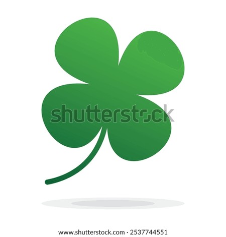 St Patrick's Day. Lucky Four-leaf clover, Green Four leaf clover vector icon. Lucky and happiness concept. Shamrock - green four leaf clover icon. Good luck theme design element.