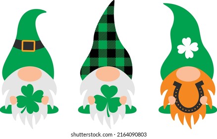 St Patrick's day lucky gnomes isolated vector file