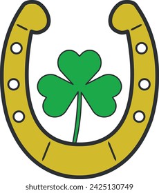 st patrick's day lucky horseshoe clover