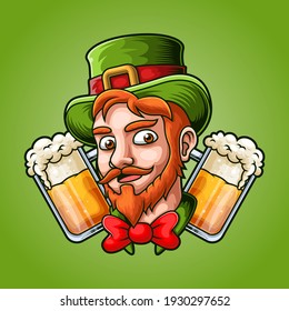 st patrick's day mascot illustration