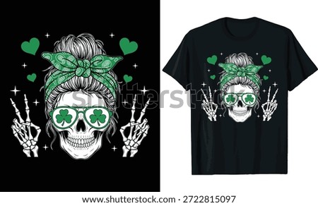 St. Patrick's Day Messy Bun Skeleton