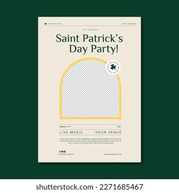 St. Patrick's Day Minimalist Flyer Design Template