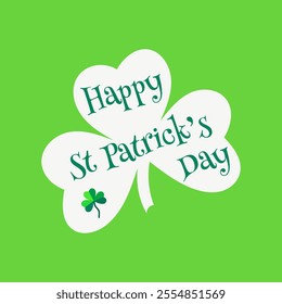 St. Patrick's day modern greeting lettering. Vector illustration.
 Perfect for holiday greetings, celebrations, and cultural themes.