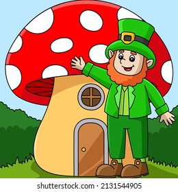 St. Patricks Day Mushroom Cartoon Colored 