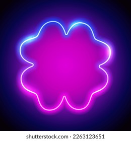 St. Patrick's Day Neon Quatrefoil on Dark Background. Vector clipart for your holiday party project.