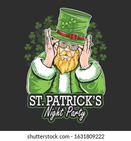 ST. PATRICK'S DAY NIGHT PARTY ARTWORK VECTOR WITH EDITABLE LAYERS