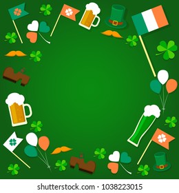 St. Patrick's Day objects. Vector illustration. Advertising banner dedicated to Saint Patrick's Day.