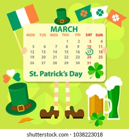 St. Patrick's Day objects. Vector illustration. Advertising banner dedicated to Saint Patrick's Day.