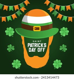 St. Patrick's Day Off illustration vector background. Vector eps 10