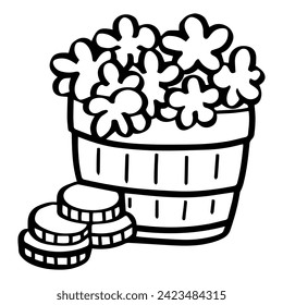 St. Patrick's Day outline vector design elements item.