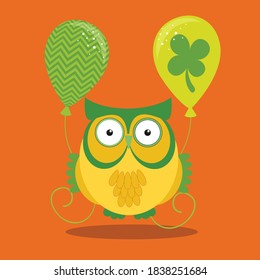 st patricks day owl design vector illustration