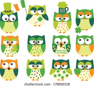 St Patrick's Day Owls