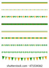 St Patrick's day page divider collection with green clovers