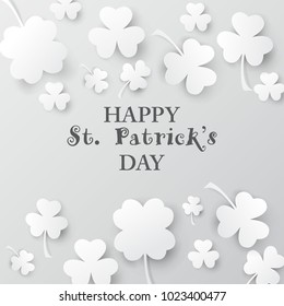St. Patrick's day. Paper art background. Vector stock.