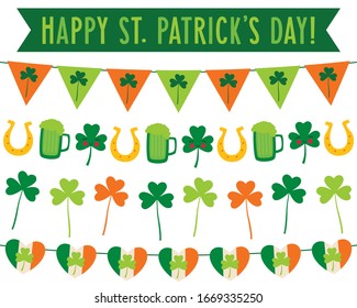 St. Patricks Day party banners vector set