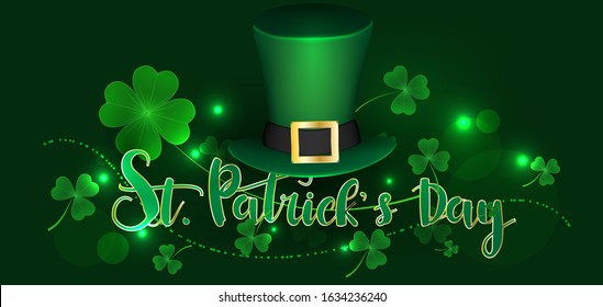 St. Patrick's Day party flyer, brochure, holiday invitation, corporate celebration Irish traditional holiday background 3d style Vector illustration,Happy Saint Patrick's day