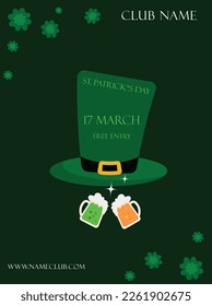 St. patrick's day party flyer. Vector illustration.