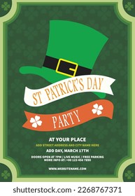 st Patrick's day party flyer poster social media post design