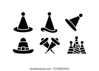 St Patrick's Day Party Hat Leprechaun Witch Cone Firecracker Celebration Silhouettes Vector Pack
