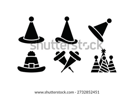 St Patrick's Day Party Hat Leprechaun Witch Cone Firecracker Celebration Silhouettes Vector Pack