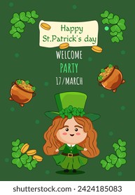 st patrick's day party invitation card,poster