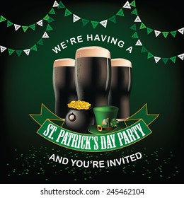 St. Patrick's Day party invitation design Royalty free EPS 10 vector stock illustration