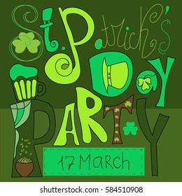 St. Patrick's Day  party invitation poster.
