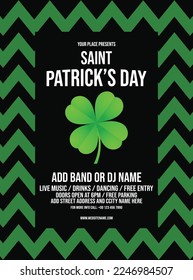 st. Patrick's day party poster flyer social media post design