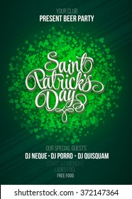 St. Patrick's Day party poster vector background