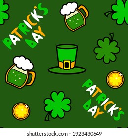 St. patrick's day. pattern. the attributes of the holiday.