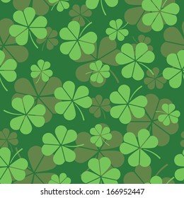 St. Patrick's day pattern with clover in vector