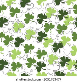 st patrick's day pattern with clover leaves 