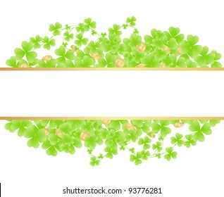 St. patrick's day pattern with gold coins. Vector illustration