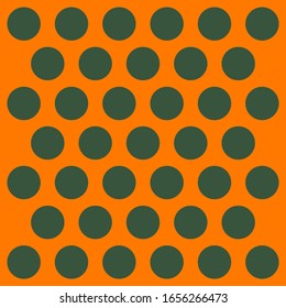 St. Patricks day pattern polka dots. Template background in green and orange polka dots . Fabric texture. Vector illustration