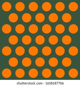 St. Patricks day pattern polka dots. Template background in green and orange polka dots . Seamless fabric texture. Vector illustration
