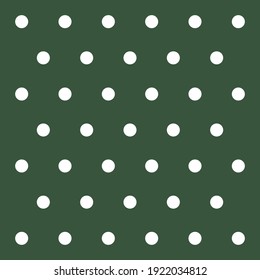 St. Patricks day pattern polka dots. Template background in green and white polka dots . Seamless fabric texture. Vector illustration