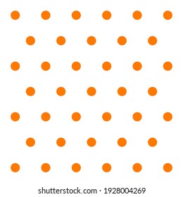 St. Patricks day pattern polka dots. Template background in white and orange polka dots . Seamless fabric texture. Vector illustration