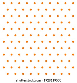 St. Patricks day pattern polka dots. Template background in white and orange polka dots . Seamless fabric texture. Vector illustration