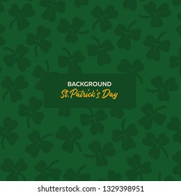 St. Patrick's Day pattern shamrock on a green background.
