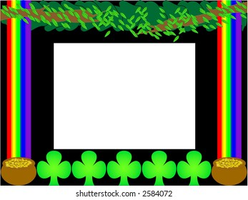 A St. Patrick's Day photo or video frame. Vector image with a 640 by 480 ratio cutout.