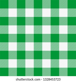 St. Patricks day plaid. Tartan pattern. Scottish cage. Scottish checkered background. Buffalo check. Traditional scottish ornament. Fabric texture. Vector illustration