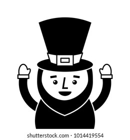 st. patricks day portrait of a leprechaun with arms up