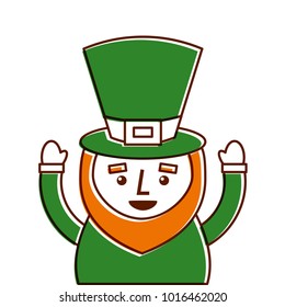 st. patricks day portrait of a leprechaun with arms up